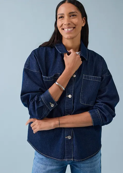 Oversized Jeans-Overshirt aus Bio-Baumwolle, bonprix