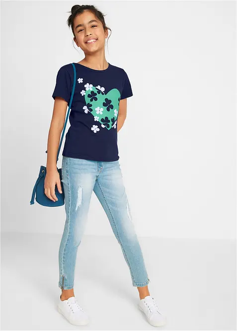 Lot de 2 T-shirts fille en coton, bonprix