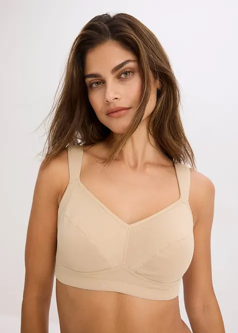 Lot de 2 soutiens-gorge coton sans armatures, bonprix