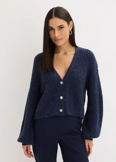 Gilet court et oversize en maille brillante, bonprix