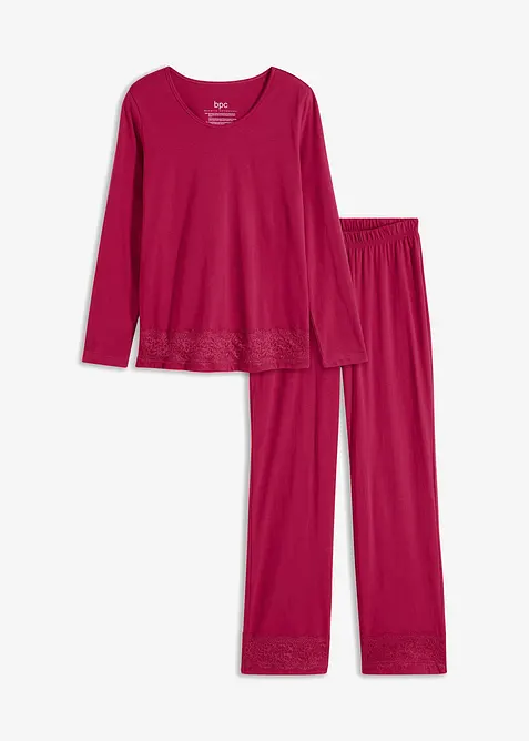 Pyjama mit dezenter Spitze, bonprix