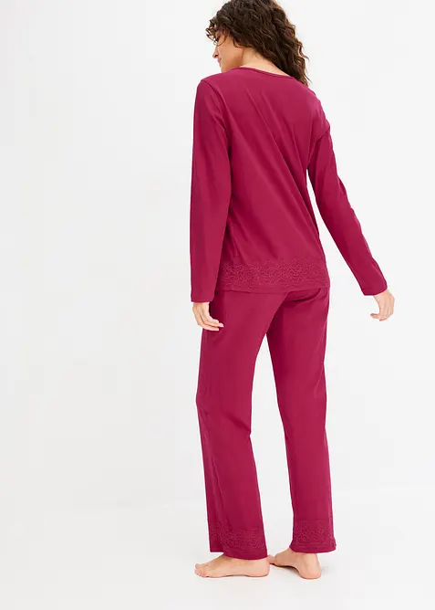 Pyjama mit dezenter Spitze, bonprix