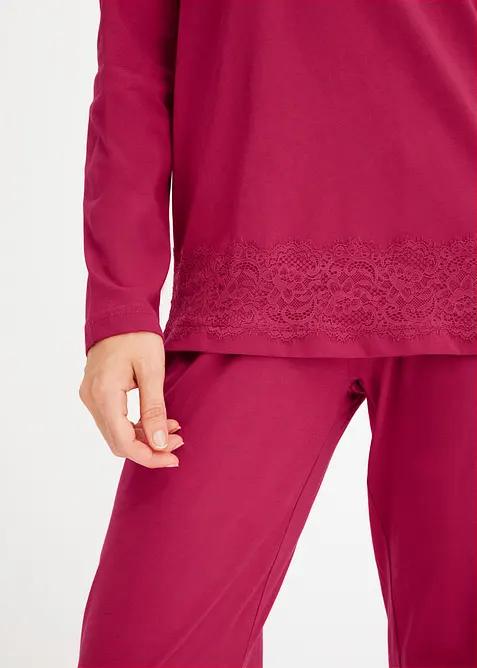 Pyjama mit dezenter Spitze, bonprix