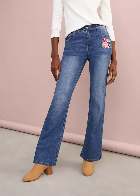Bootcut-Jeans High Waist, Bequembund, bonprix