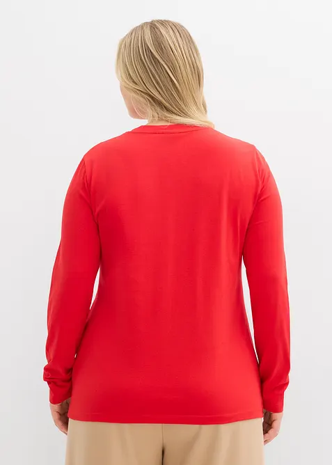 Lot de 2 T-shirts manches longues en coton extensible, bonprix