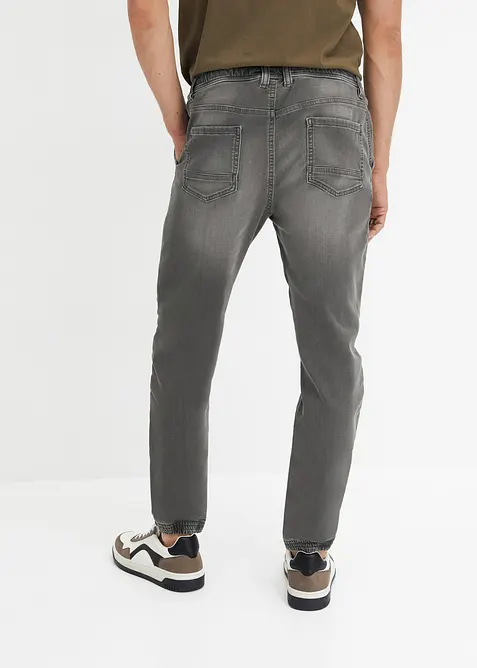 Jean jogger droit taille élastiquée, regular, bonprix
