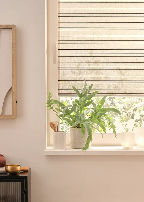 Sichtschutzrollo mit Leinenanteil, bonprix