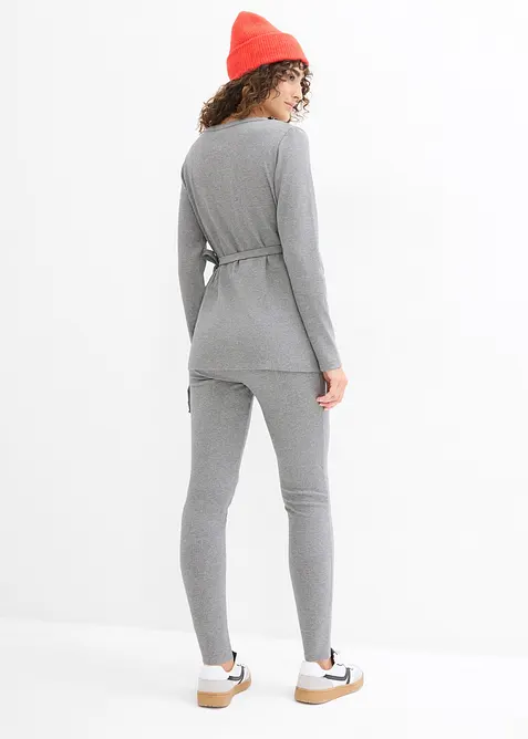 Set aus Umstands-Wickelshirt mit bequemer Leggings (2-tlg.Set), bonprix