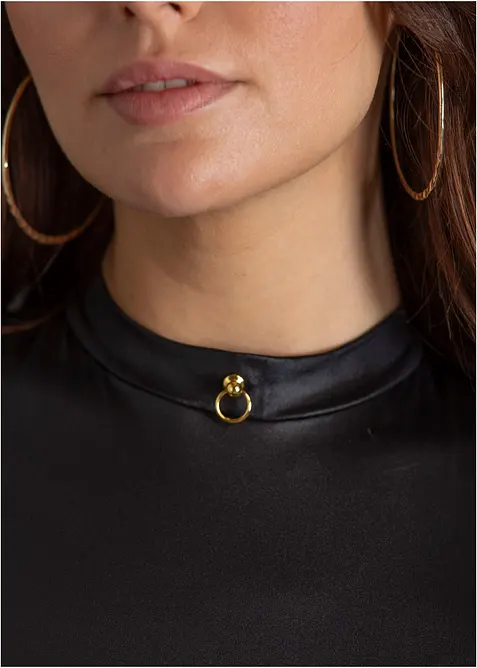 Body-string wet look ouvert, bonprix