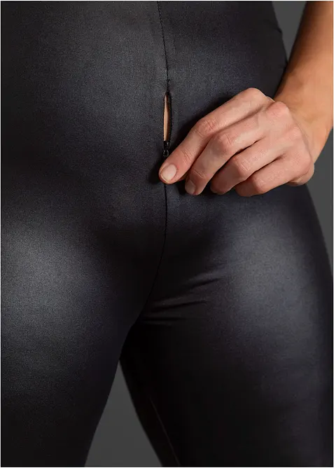 Combinaison wet look ouverte, bonprix