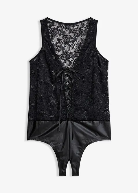 Body ouvert avec wet look, bonprix