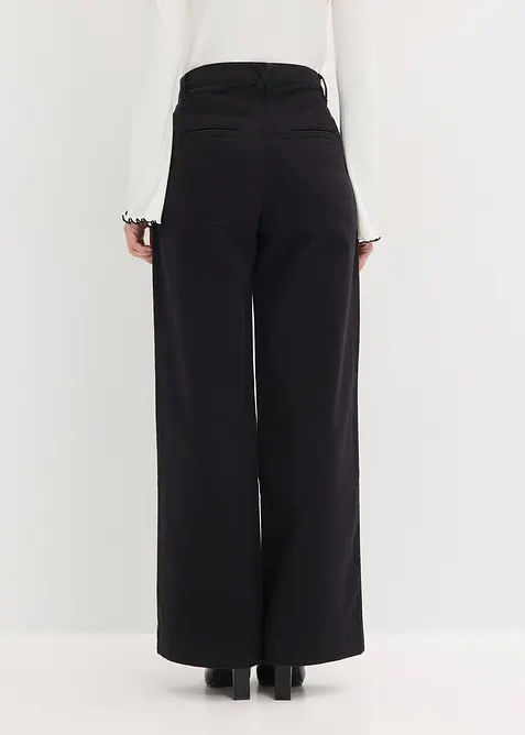 Pantalon large &agrave; pinces avec taille &eacute;lastiqu&eacute;e, bonprix