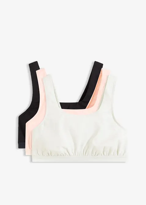 Lot de 3 brassi&egrave;res coton extensible, bonprix