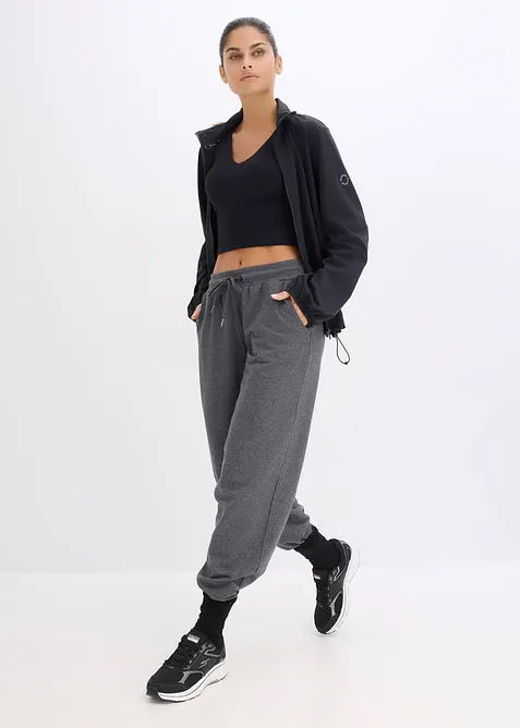 Top de sport avec soutien-gorge int&eacute;gr&eacute;, maintien mod&eacute;r&eacute; et toucher coton, bonprix