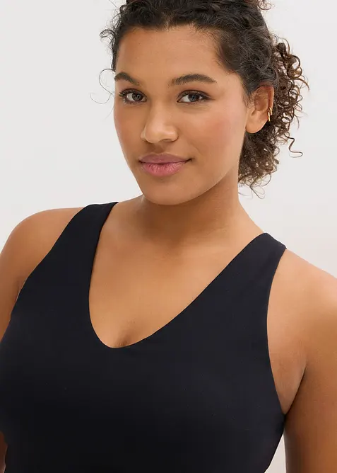 Top de sport avec soutien-gorge int&eacute;gr&eacute;, maintien mod&eacute;r&eacute; et toucher coton, bonprix