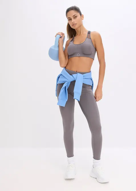 Soutien-gorge de sport l&eacute;g&egrave;rement brillant, maintien mod&eacute;r&eacute;, bonprix