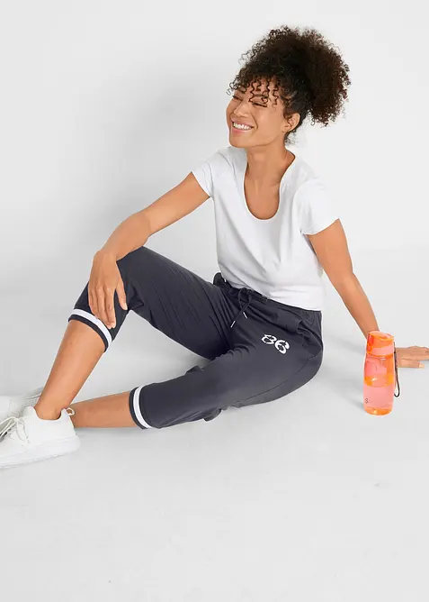 Pantalon de jogging, longueur 3/4, en coton extensible, bonprix