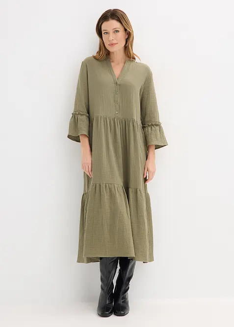 Maxikleid aus weichem Musselin, bonprix