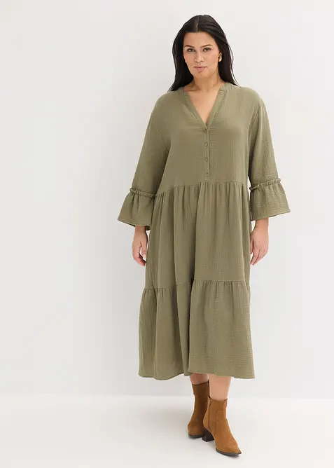 Robe longue en gaze de coton douce, bonprix