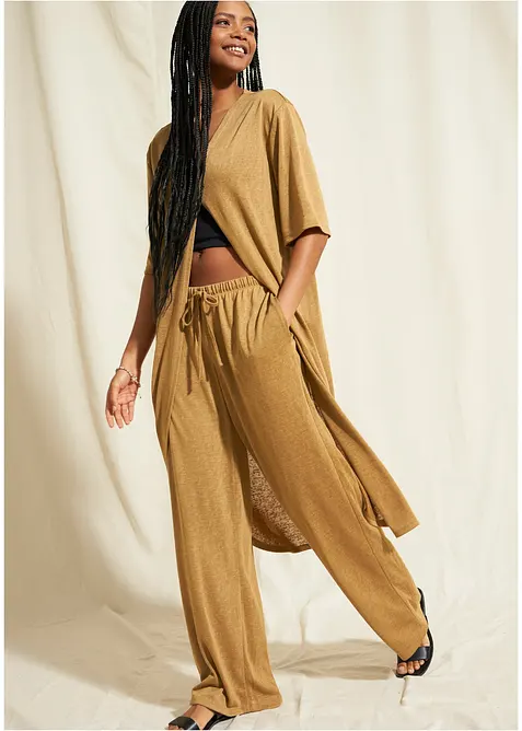 Strickmantel in Leinen-Optik, bonprix