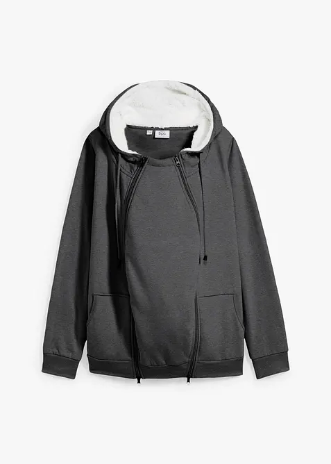 Umstands-Sweatjacke mit Baby-Einsatz und flauschiger Innenseite, bonprix