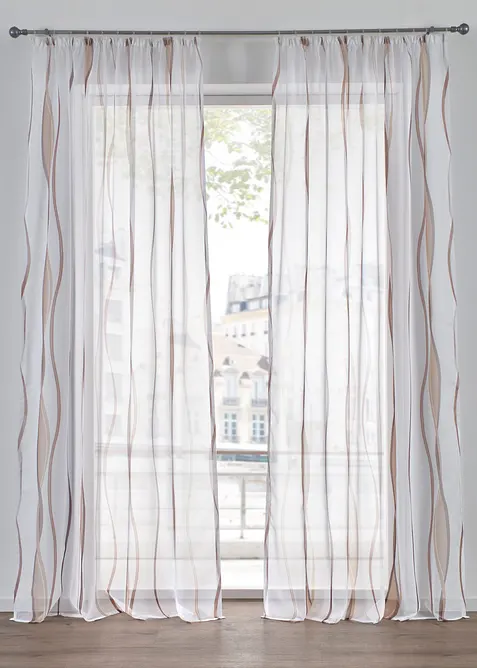 Transparente Gardine aus feinem Voile (1er Pack), bonprix