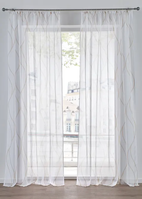 Gardine mit Wellen, auch in extralang (1er Pack), bonprix