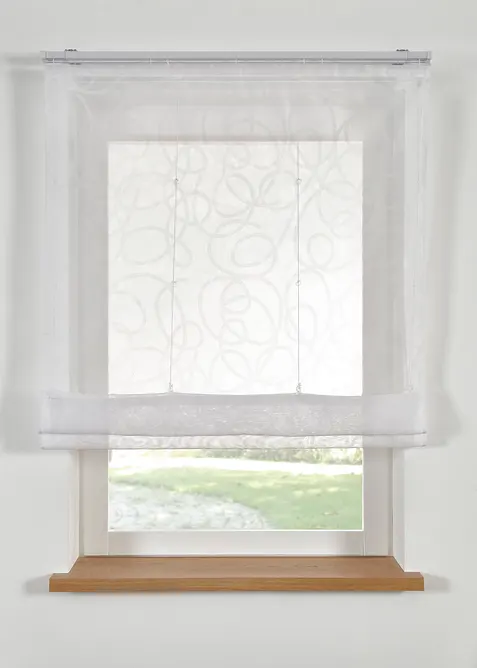 Transparentes Raffrollo mit Druck mit recyceltem Polyester, bonprix