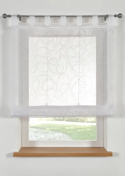 Transparentes Raffrollo mit Druck mit recyceltem Polyester, bonprix