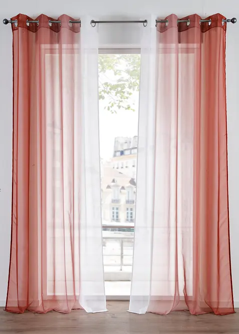 Gardinen aus leichtem Voile, auch in extra lang (2er Pack), bonprix