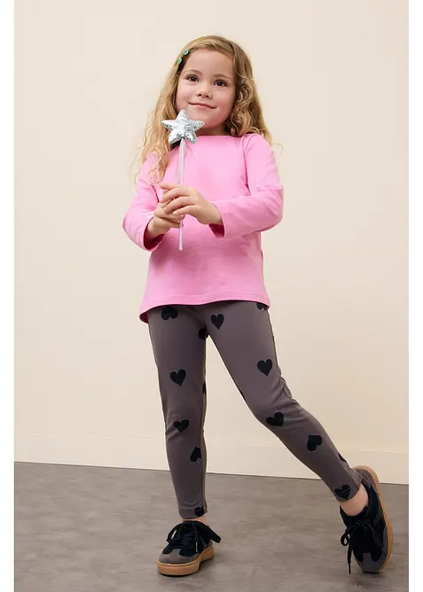 Langarmshirt aus elastischem Bio-Baumwoll-Mix (3er Pack), bonprix