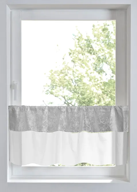 Brise-bise en coton avec broderies, bonprix