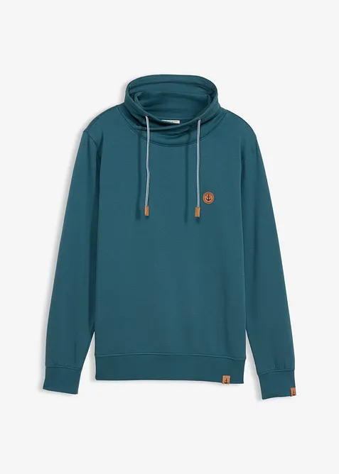 Sweatshirt mit Schalkragen aus reiner Bio-Baumwolle, bonprix