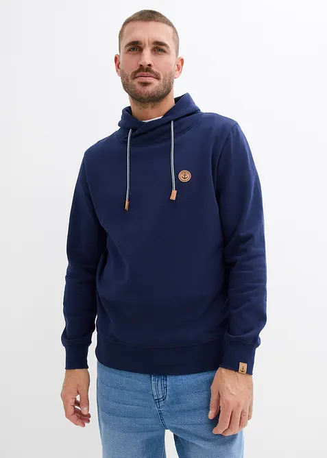 Sweatshirt mit Schalkragen aus reiner Bio-Baumwolle, bonprix