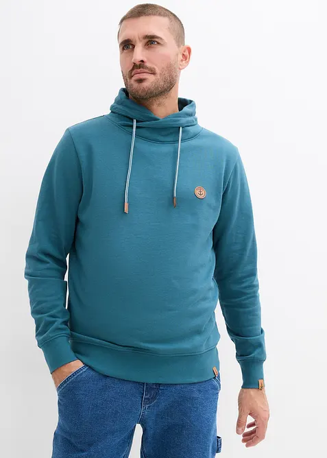 Sweatshirt mit Schalkragen aus reiner Bio-Baumwolle, bonprix