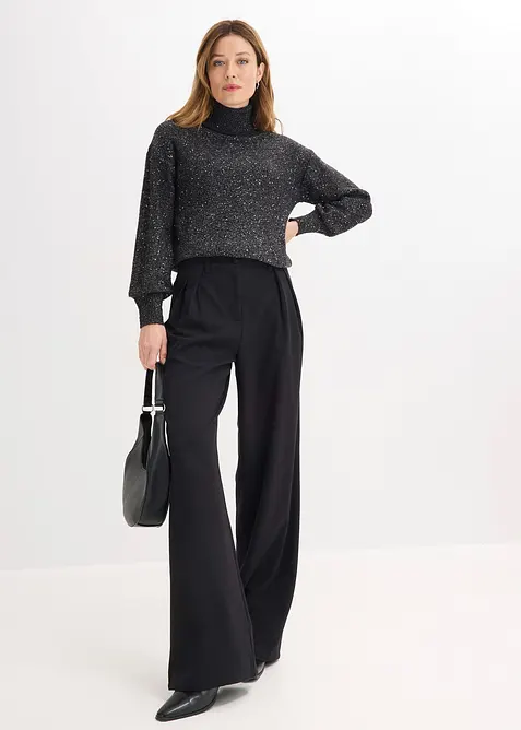 Pantalon large &agrave; pinces, bonprix