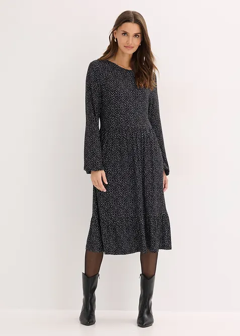 Midi-Jerseykleid aus Viskose-Mix, bonprix
