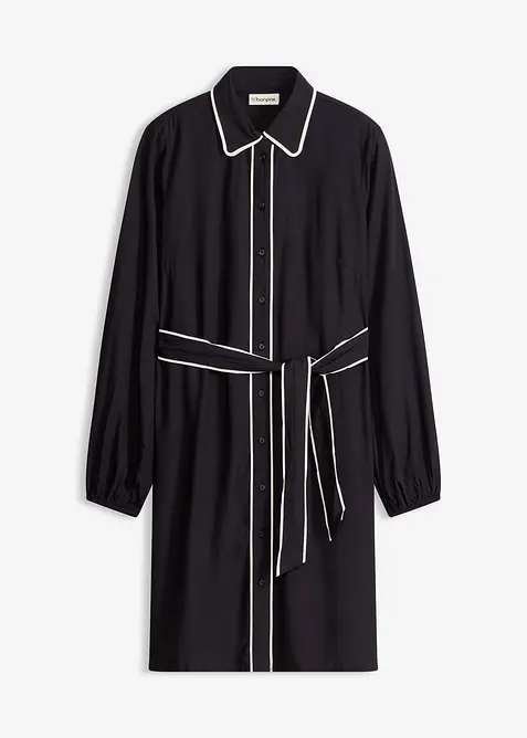 Hemdblusenkleid aus reiner Viskose, bonprix