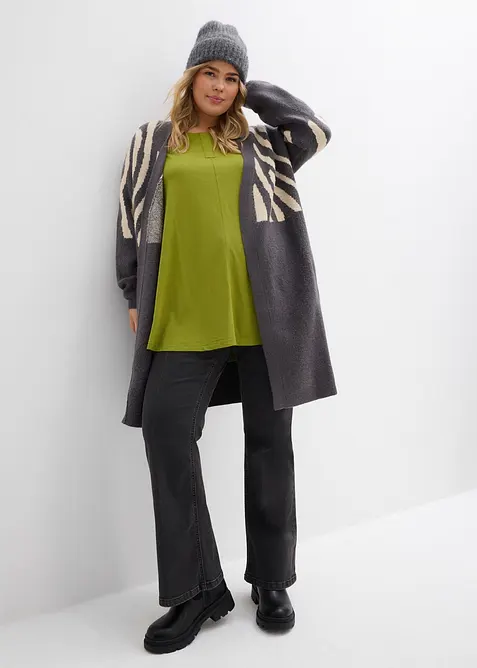 T-shirt manches longues en coton et viscose, bonprix