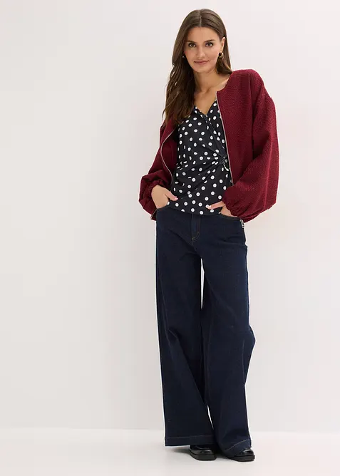 Langarmshirt aus strukturiertem Jersey, bonprix