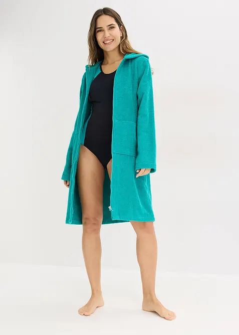 Peignoir en &eacute;ponge de coton avec fermeture zipp&eacute;e, bonprix