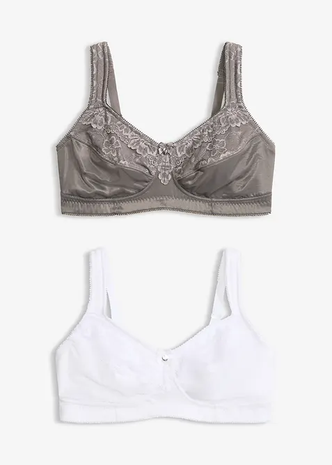 Entlastungs-BH ohne B&uuml;gel mit gepolsterten Tr&auml;gern (2er Pack), bonprix
