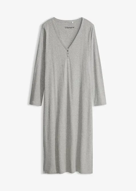 Chemise de nuit en mati&egrave;re c&ocirc;tel&eacute;e avec boutons, bonprix