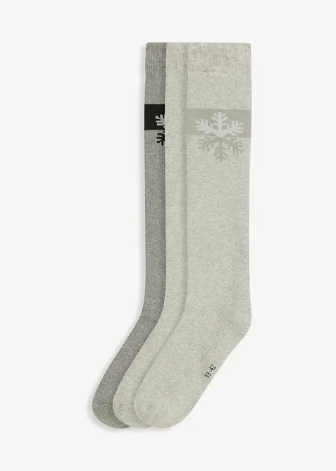 3 paires de chaussettes hautes thermiques avec intérieur éponge doux, coton majoritaire, bonprix
