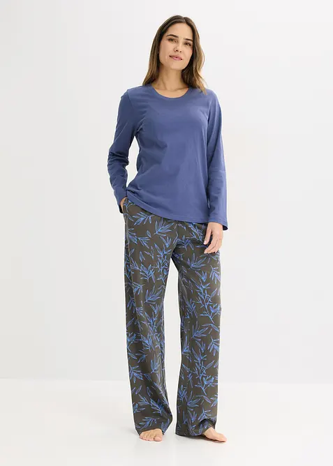 Pyjama (3-tlg.Set) aus reiner Baumwolle, bonprix