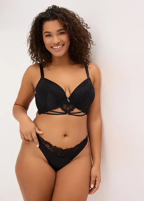 Soutien-gorge &agrave; coques et dentelle, bonprix