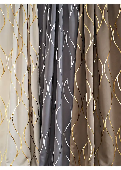 Abdunkelnder Vorhang mit Glanz Druck (1er Pack), bonprix