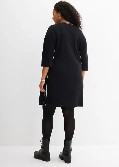 Robe en jersey &agrave; passepoil contrastant, bonprix