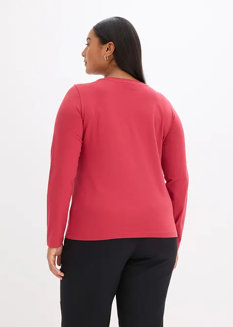 T-shirt manches longues en coton extensible, bonprix