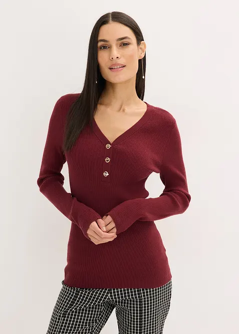 Pull c&ocirc;tel&eacute; en viscose m&eacute;lang&eacute;e, bonprix